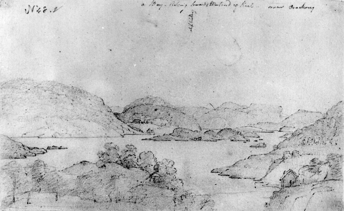 Kil i Sannidal
Fra skissealbum av John W. Edy, "Drawings Norway 1800".