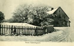 Postkort. Julehilsen. Fotografisk motiv. Svart/hvitt. Vinter