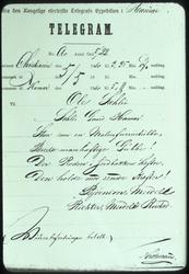 Telegram 5/5-1860 (Christiania - Hamar), dikt til Ole Sæhlie