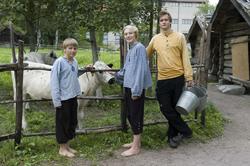 Levendegjøring på museum.Ferieskolen uke 32 i 2007. Dyrene 