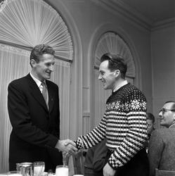 Serie. Skiløperen Halgeir Brenden i 1956, bl.a. med en itali