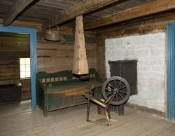 Interiør i stue fra Lende, Time på Jæren. Norsk Folkemuseum,