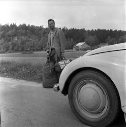 Haiker med britisk flagg på kofferten. Hild Canadus 25.05.19