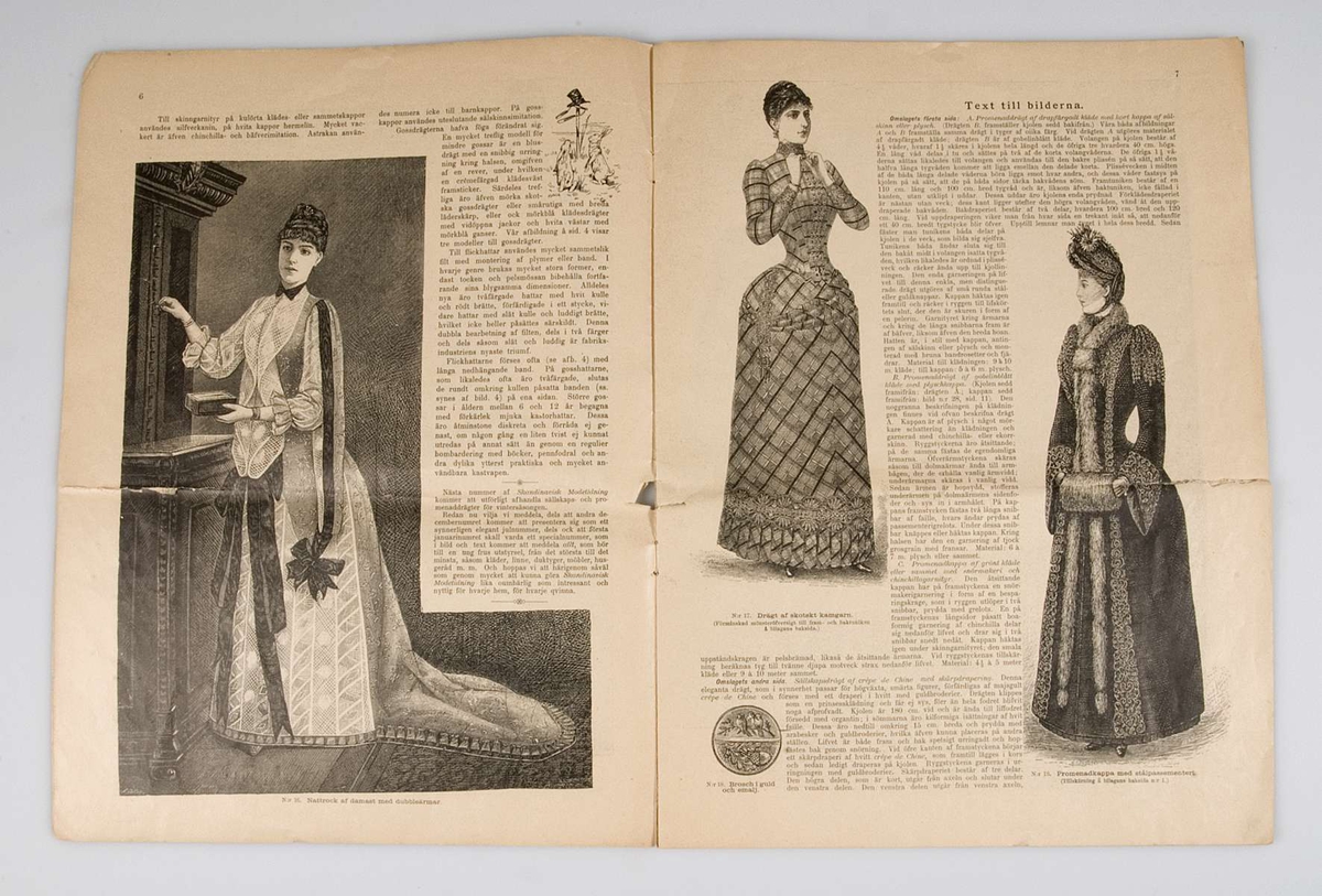 Modetidskrift tillägnad kronprinsessan Viktoria. Antagligen från 1890-talets början.

