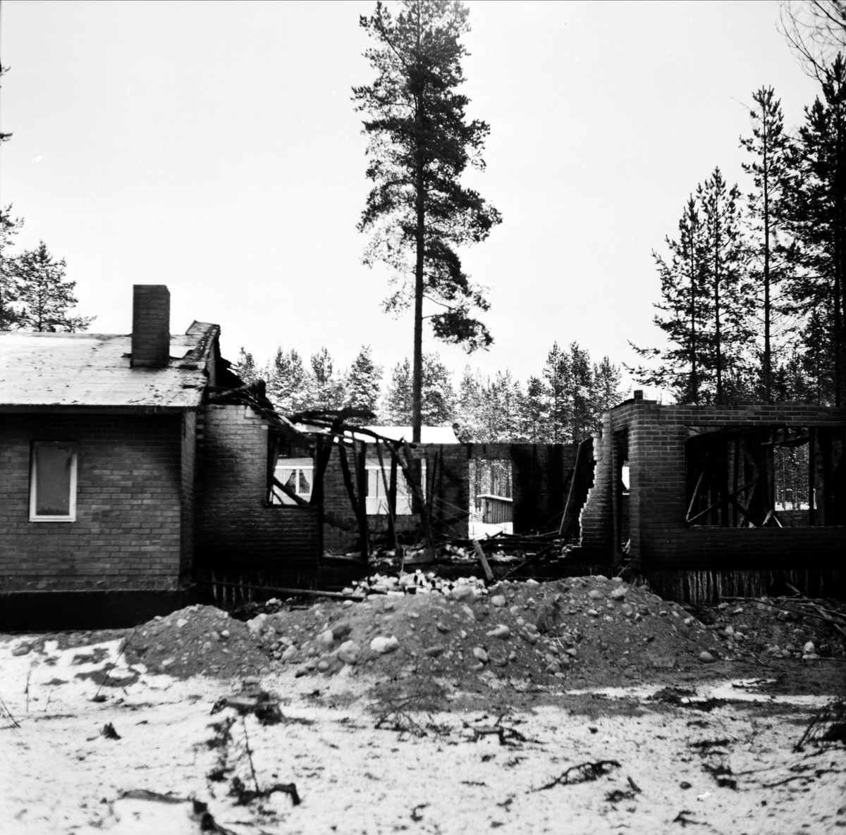 Villabrand i Mehedeby, Uppland december 1967