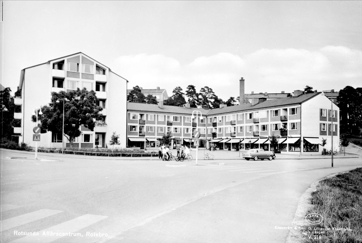Rotsunda affärscentrum, Rotebro, Sollentuna socken, Uppland 1961