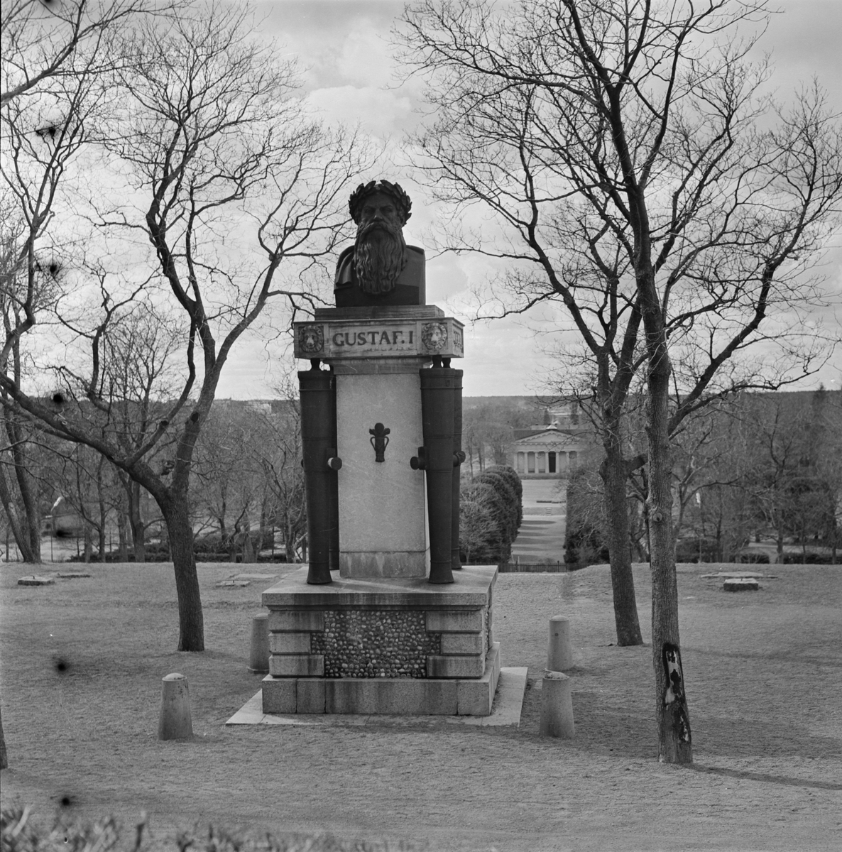 Byst av Gustav Vasa på Uppsala slotts borggård