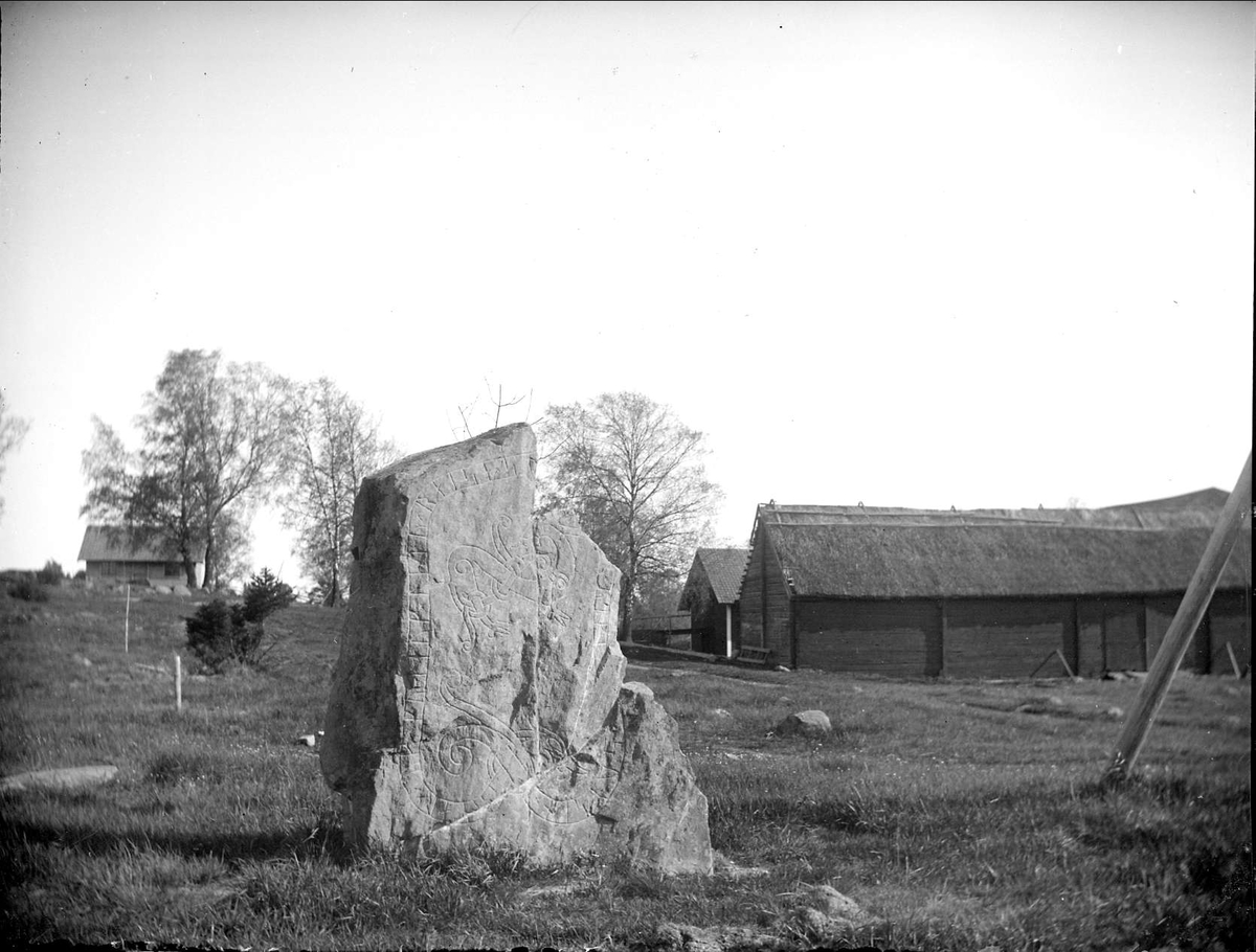 Runsten i Roserberg, Norrsunda socken, Uppland maj 1919