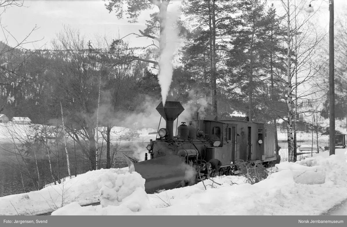 Damplokomotiv med sporrenser på Byglandsfjord stasjon