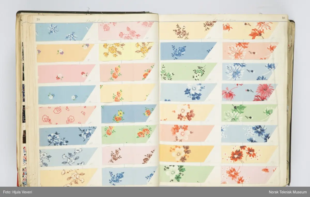 Stoffprøver fra bok merket "Trykkvareprøver 1939-41", Flanel F 70 cm