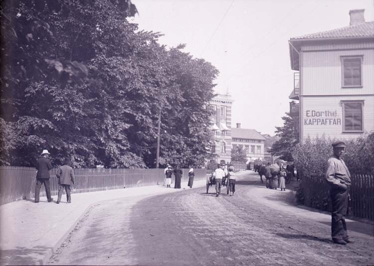 Enligt text som medföljde bilden: "Lysekil, Rosviksgatan vid Dorthe 13/7 1901."