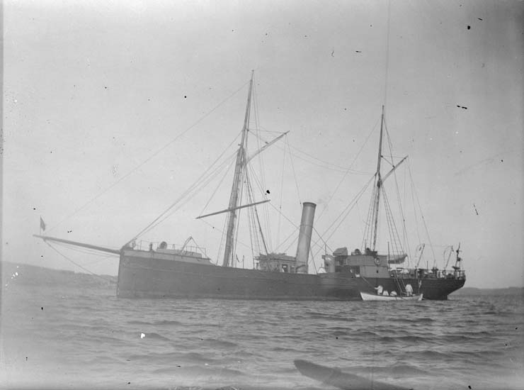 Enligt text som medföljde bilden: "Lysekil. Kanonbåten Guldborgsund. Dansk."