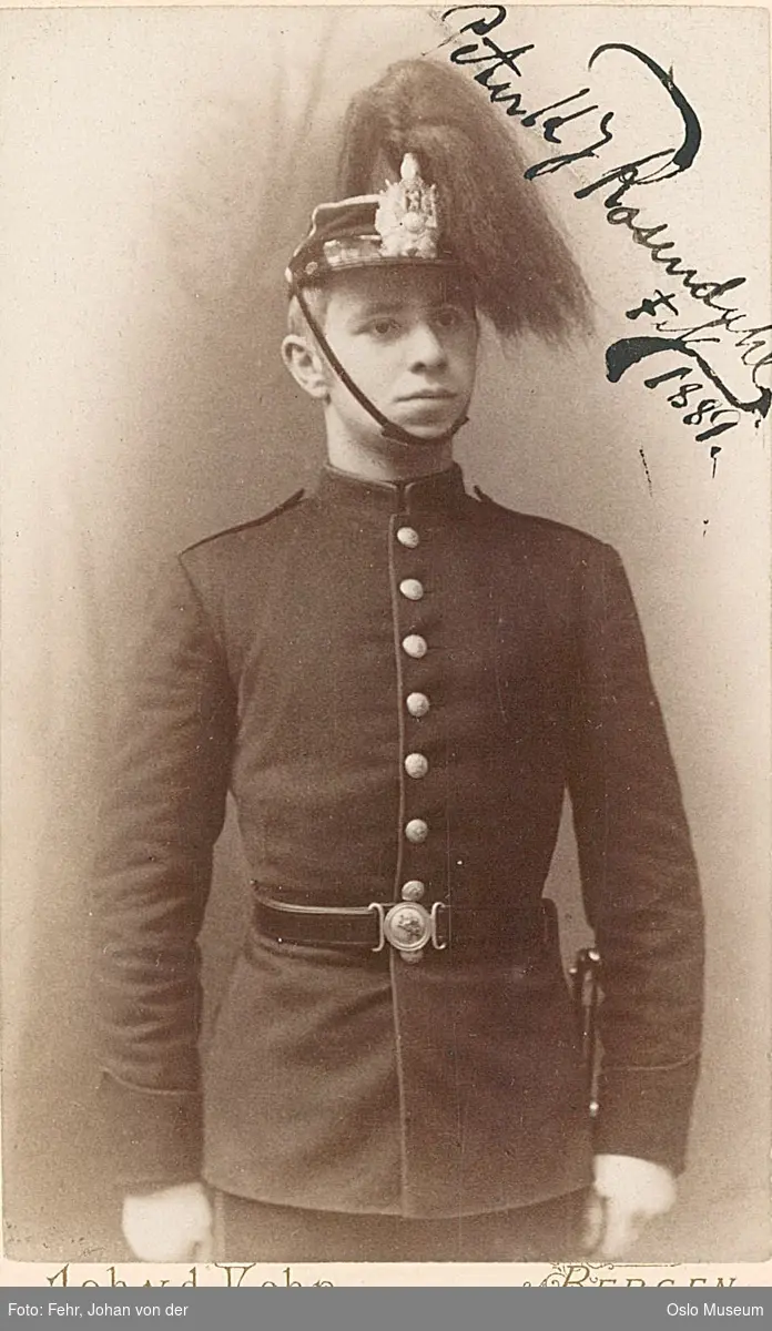 portrett, mann, gardist, uniform, stående halvfigur