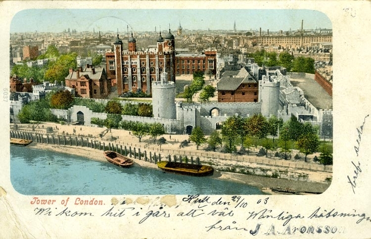 Notering på kortet: Tower of London.