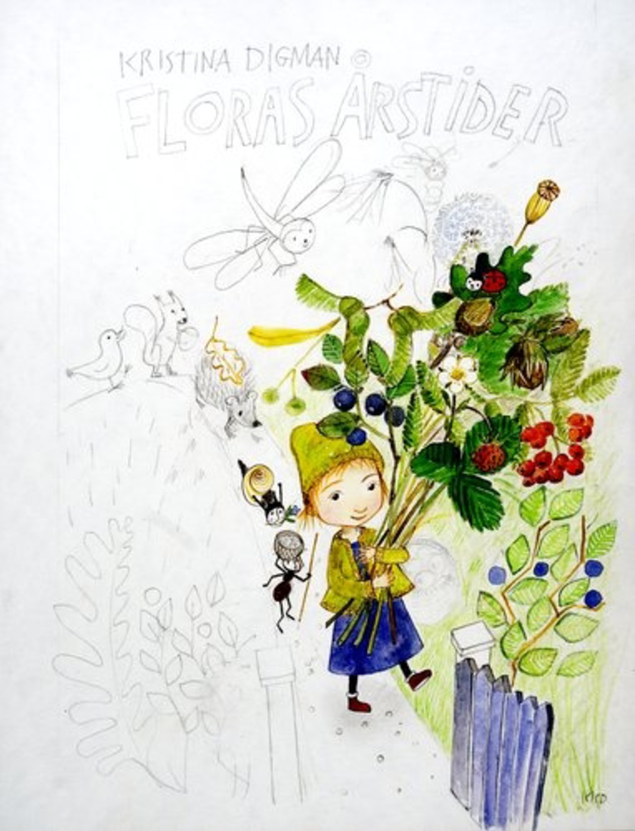 Floras årstider [Akvarell]