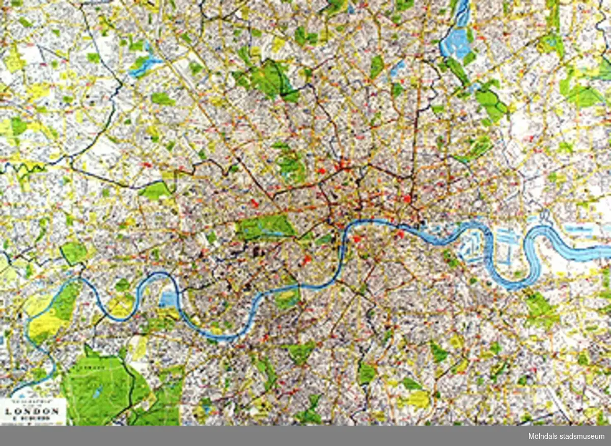 Skolkarta över London, märkt nr 5.