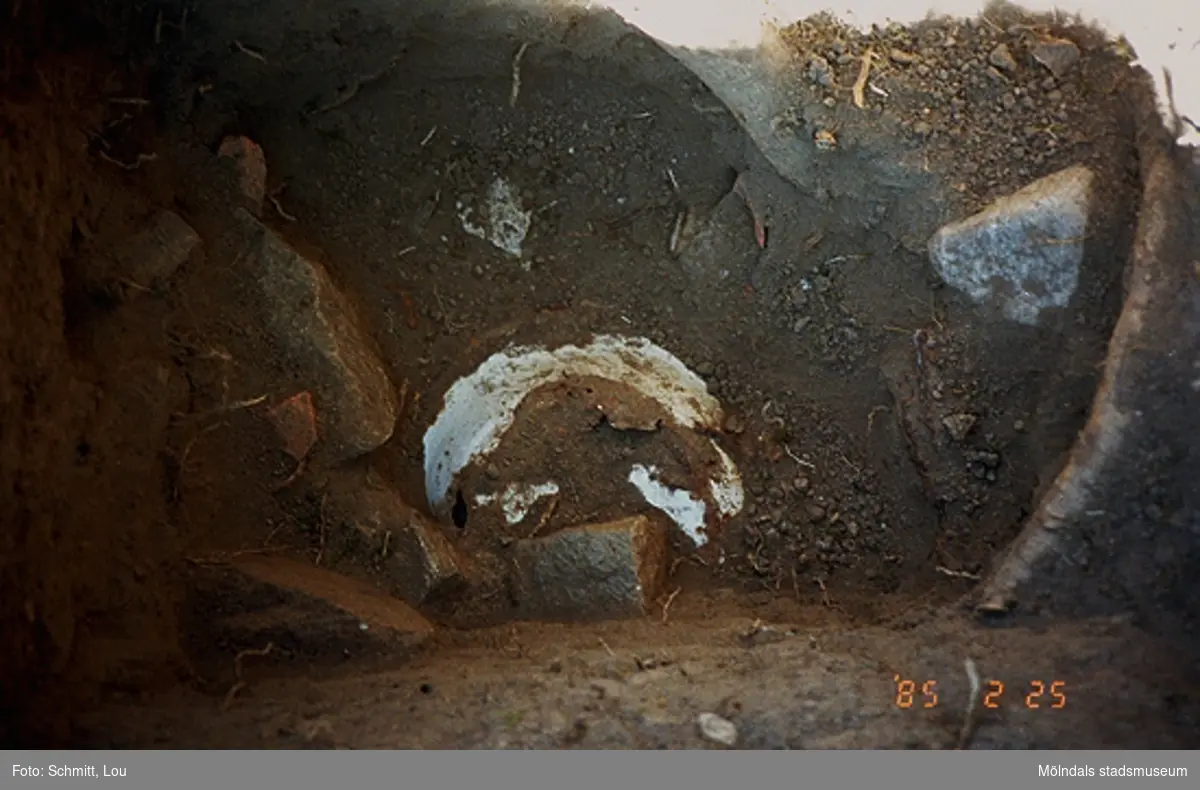 Drivhuset "B", arkeologisk utgrävning vid Gunnebo slott, september 1995.