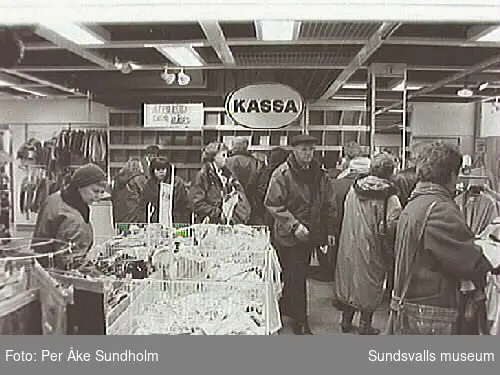 Varuhuset Forum,Storgatan 28, Sundsvall, inför nedläggningen 1995-01-28