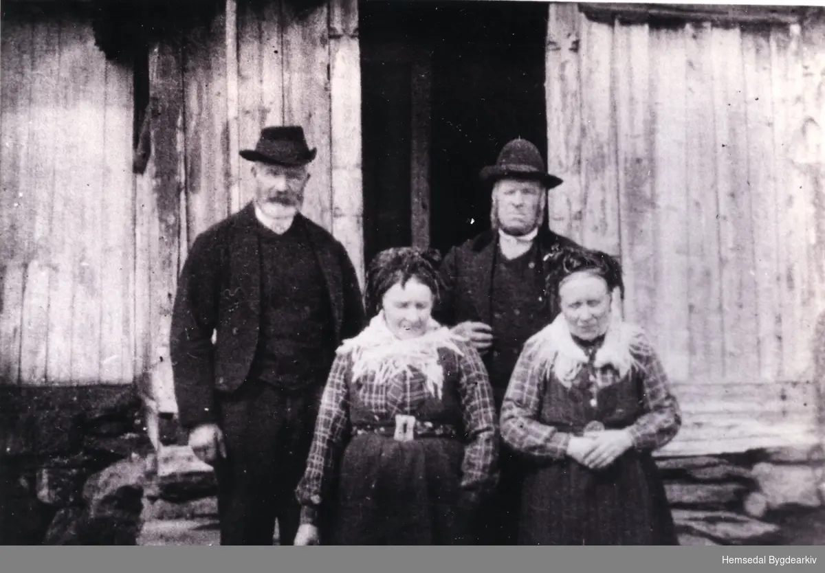 Bak frå venstre: Arne (Ådne,dialekt) Viljugrein, fødd 1860; Trond Viljugreinm, fødd 1857
Framme frå venstre: Anne Viljugrein, fødd Lien 1862;
Guro Viljugrein, fødd Lien 1859
Biletet er teke i 1920-30-åra.