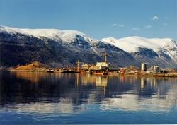 Bygging av TCP2 i Åndalsnes. 
Dekksrammen til plattformen l