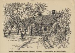 tegning, bolighus, Roald Amundsen, Tomta, severdighet,