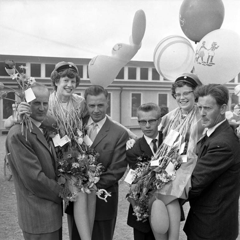 Firande av realexamen vid Parkskolan, 1960
