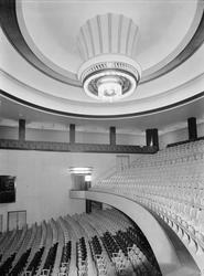 Folketeaterbygningen, interiør, teatersal, benkerader, balko