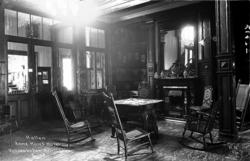 Anne Kures hotell, interiør, hall, peis