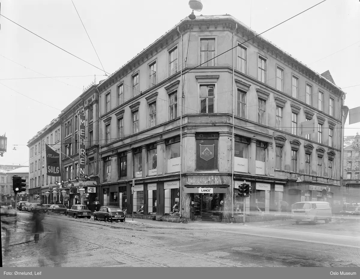 Rosenkrantz gate fra Kristian IVs gate. - Oslo Museum / DigitaltMuseum