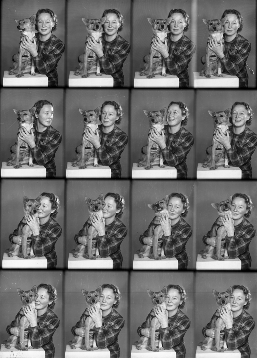 Portretter av en kvinne med hunden sin