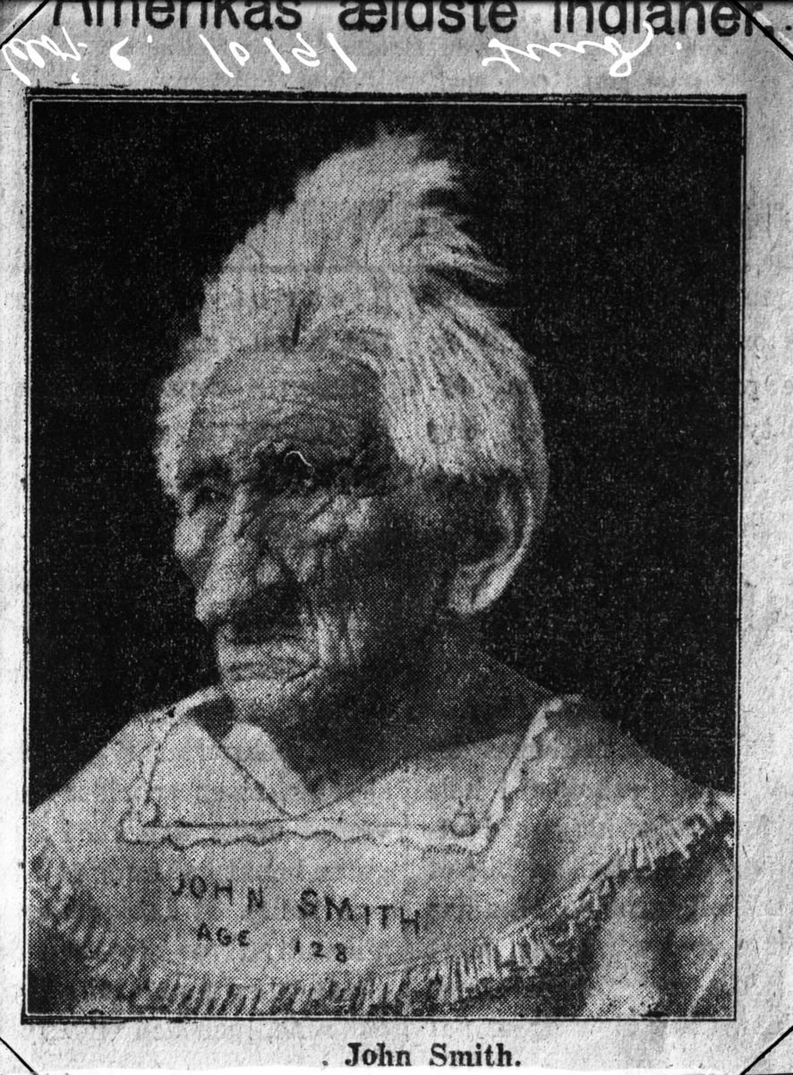 Avfotografering av "Amerikas ældste indianer" John Smith