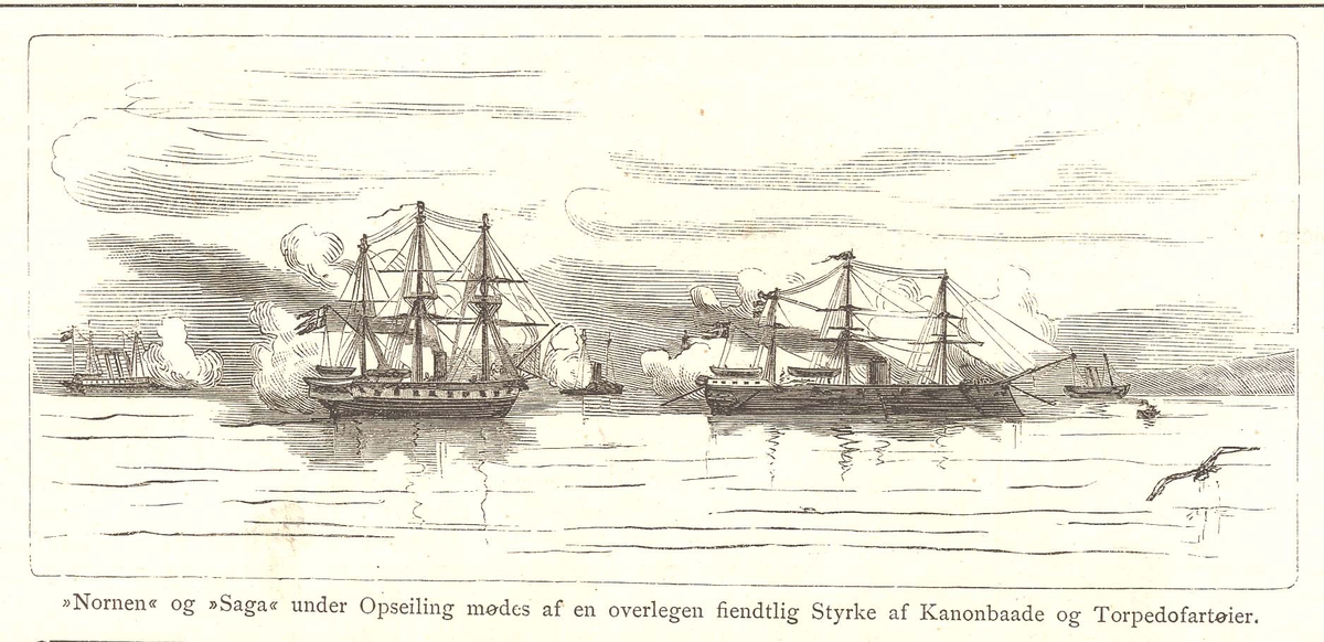 3 episoder fra de norsk-svenske Eskadre-Øvelser i Kristianiafjorden den 6-7 August 1867 