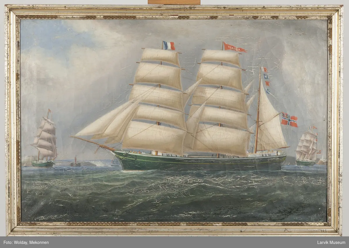 Bark Zenobia av Larvik, Capt. J. A. Amundsen