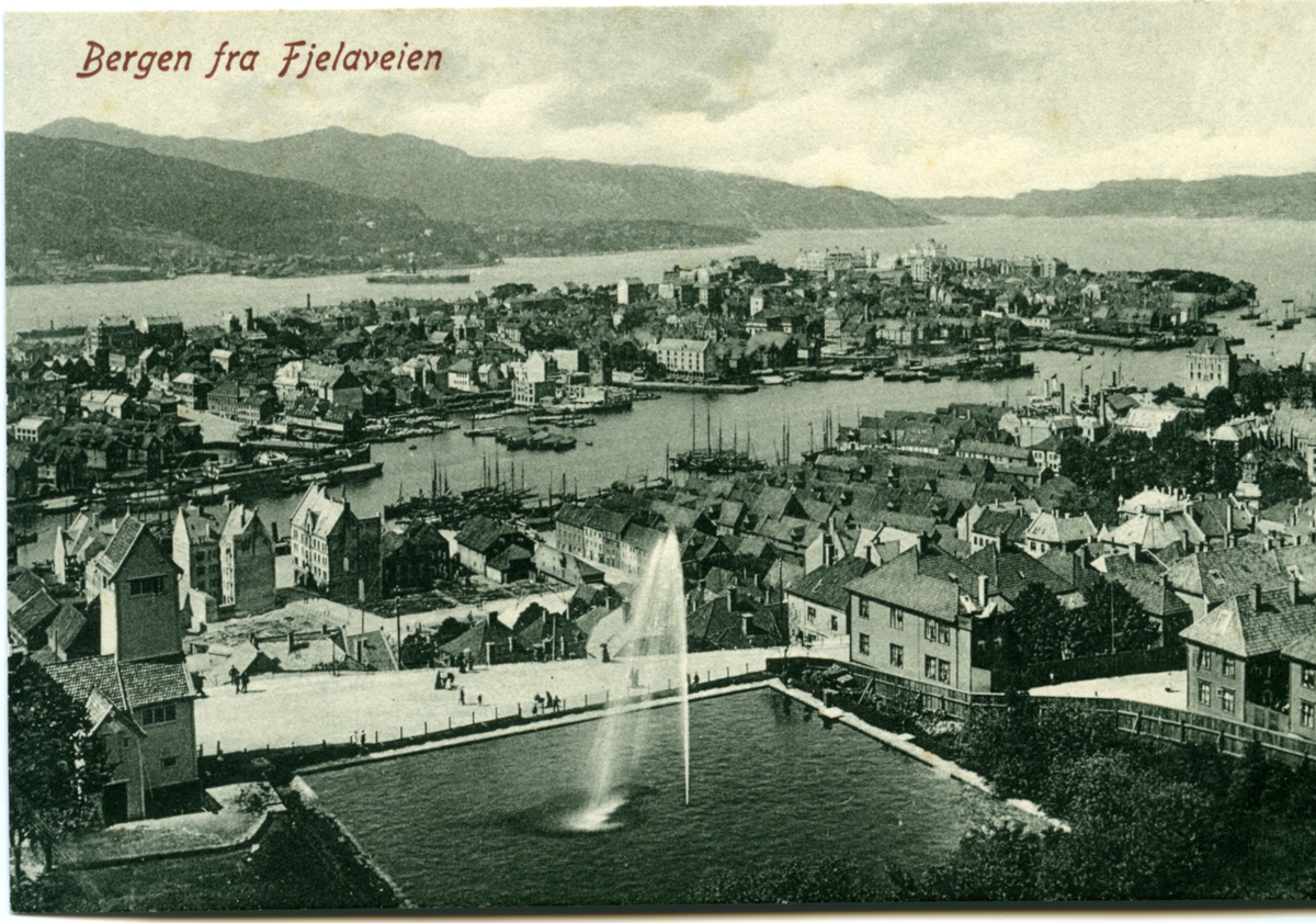 Utsikt over Bergen fra Fjellveien