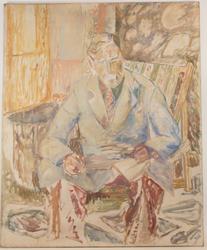 "Mann sit og les" [Maleri]