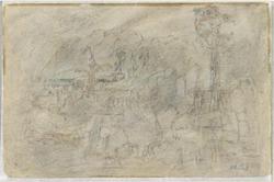 Landskapsstudie  [Blyant og pastellkritt på papir]