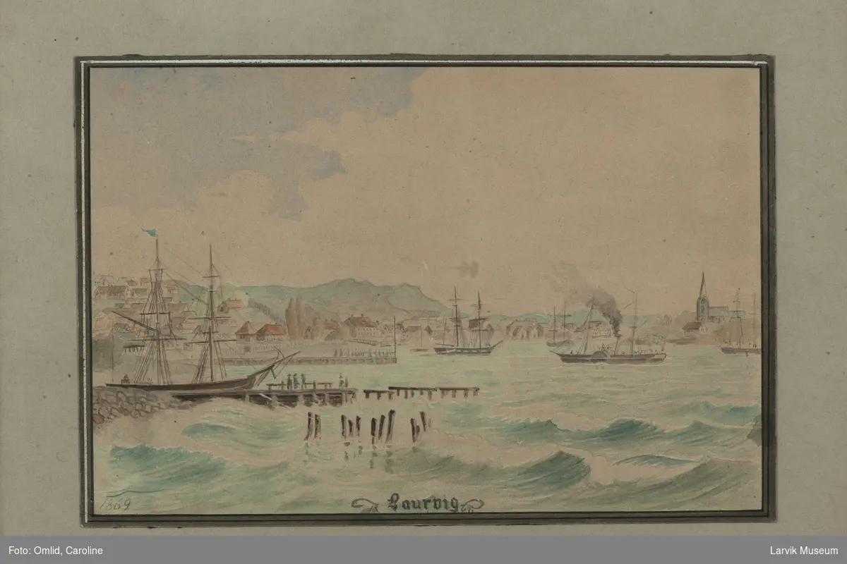 Laurvig i 1869 (sett fra sjøen)