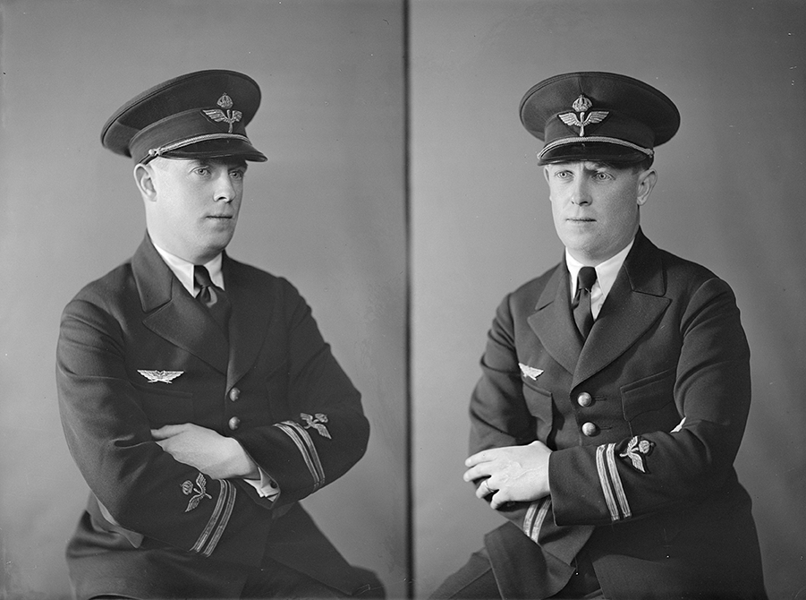Porträtt av löjtnant Folke Ripa, militär flygförare och flygspanare. 2 bilder.