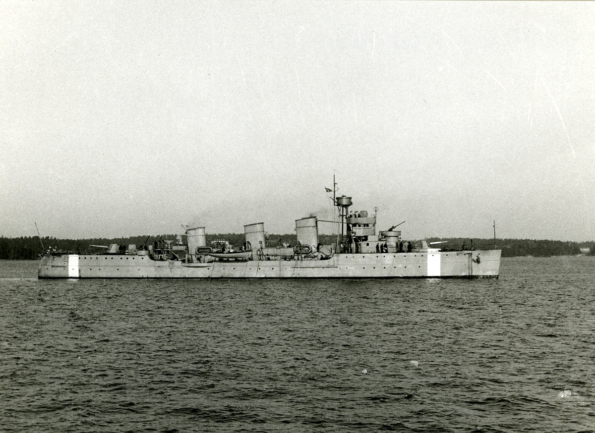 HMS Clas Fleming efter ombyggnaden 1940.