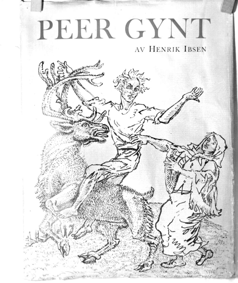 Repro, "Peer Gynt" av Henrik Ibsen.  (for Erika), Erika Berge. Forside av bok.
