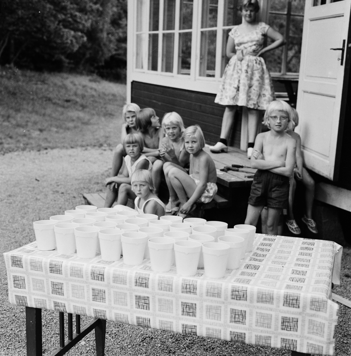 Eda barnkoloni - "trettio käcka barn på Eda i sommar", Lagga socken, Uppland augusti 1959
