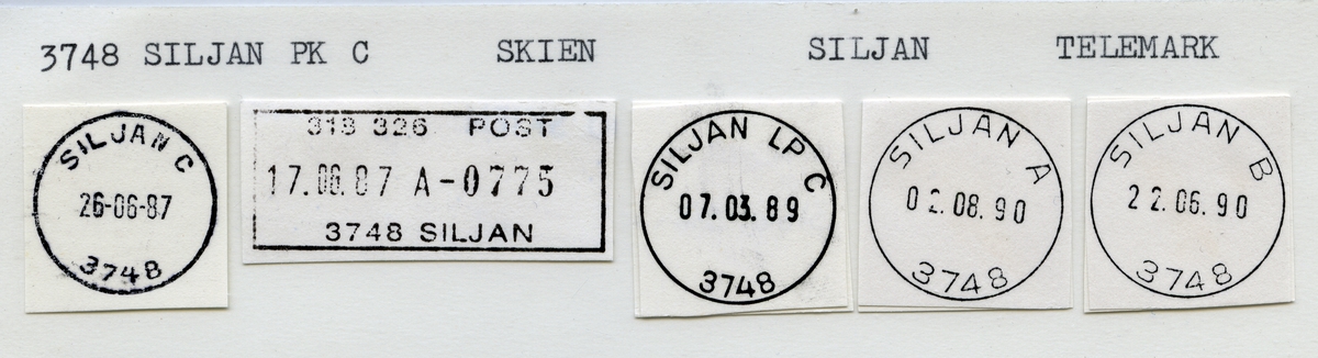 Stempelkatalog   3710 Siljan, Siljan kommune, Telemark
(Slemdal 1888)