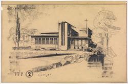 Konkurranseutkast til kirke i Tyskland [Eksteriørperspektiv]