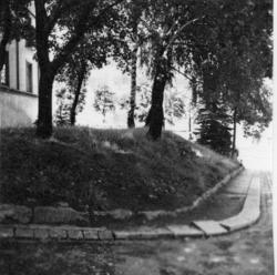 Rester av Olavsvollen i hagen til Borregaardsveien (ved St. 