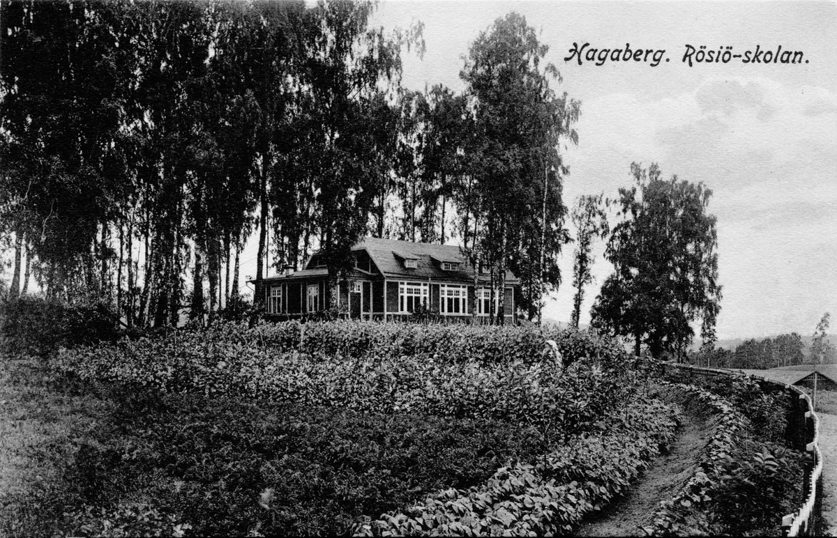 Rösiö-skolan på Hagaberg, före detta Nordisk Lantbruksskola, beläget strax söder om Jönköping. Ägare 1898-1933 var Per Jonson Rösiö, kallad Nordens Jordbruksapostel.