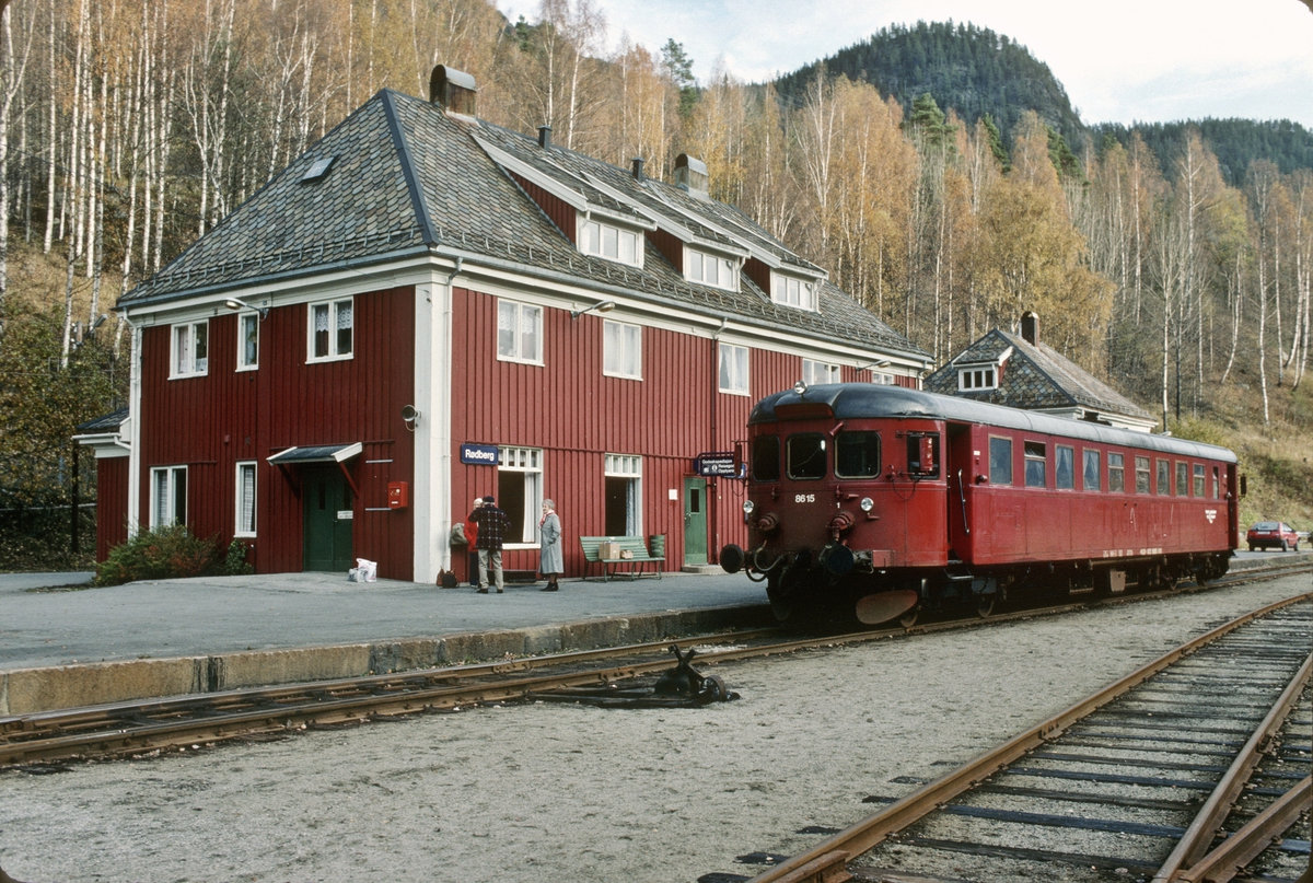 NSB dieselmotorvogn BM 86K 15 på Rødberg stasjon.