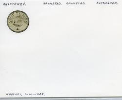 Stempelkatalog  Skiftenes, Grimstad kommune, Aust-Agder