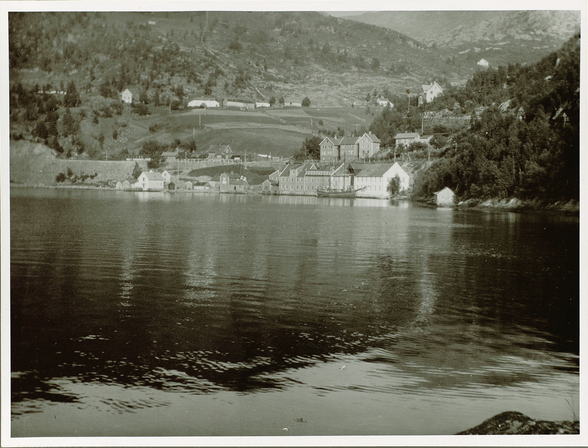 Trengereid Fabrikker, sett frå sjøen i 1910.