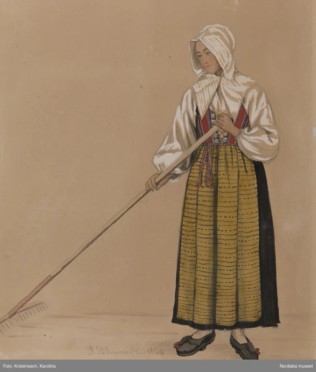 Kvinna, i helfigur, Leksandskulla. P. Södermark 1850