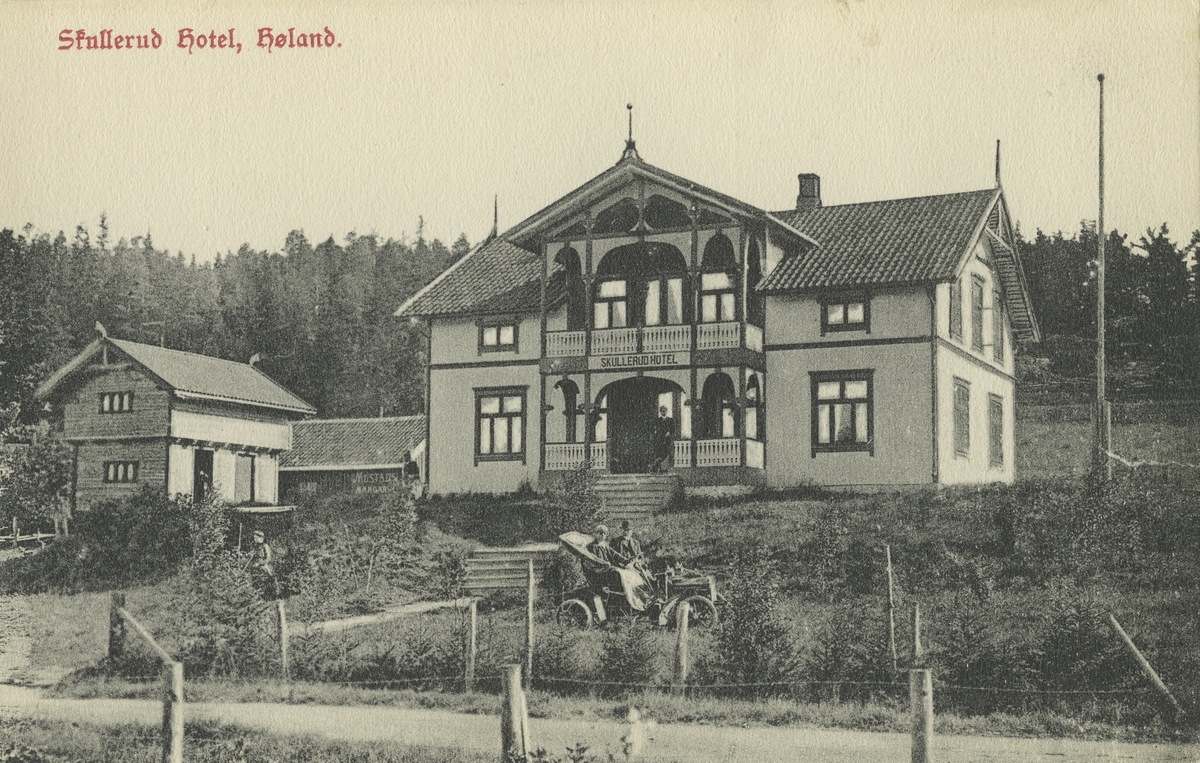 Postkort med teksten: Skullerud hotel, Høland.